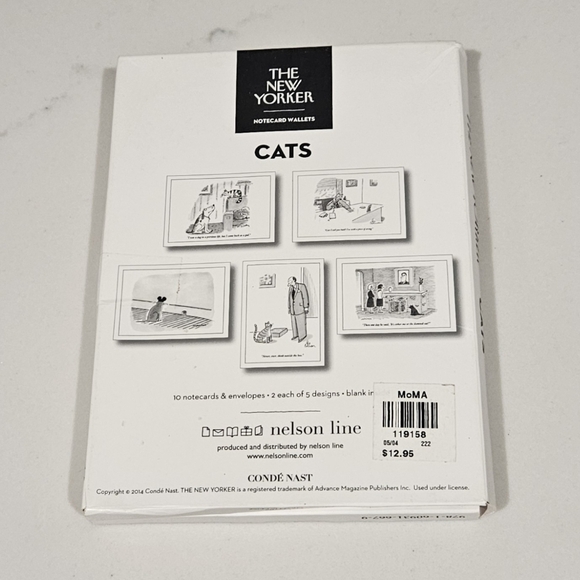 The New Yorker Cat Cartoons Notecard Wallet Pack of 10 Cards & Envelopes Blank - Picture 2 of 8